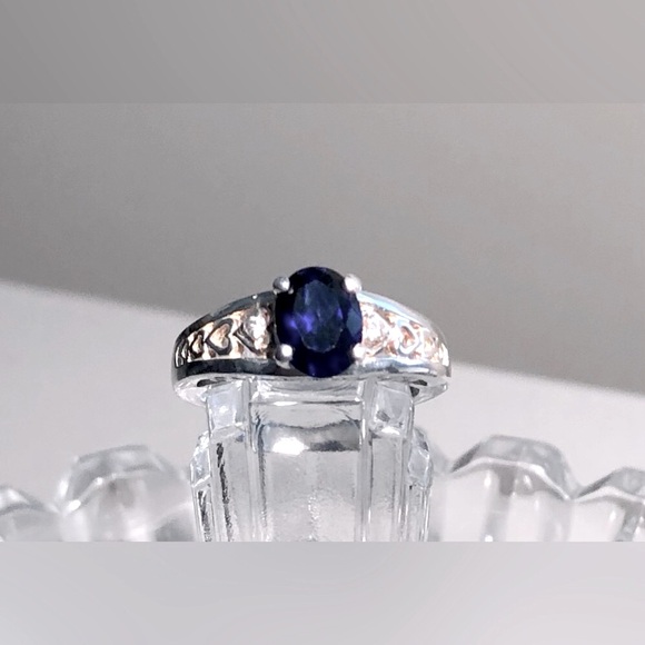 ❤️HP❤️Sterling Silver Blue Sapphire and White CZ’s Ring - Picture 8 of 10